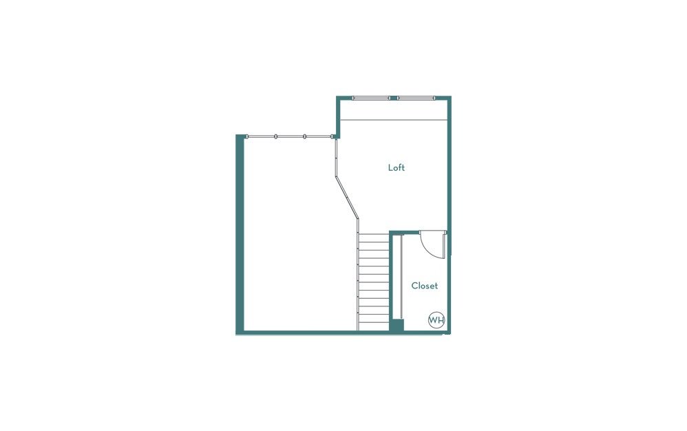 A2L - 1 bedroom floorplan layout with 1 bath and 960 square feet. (loft)